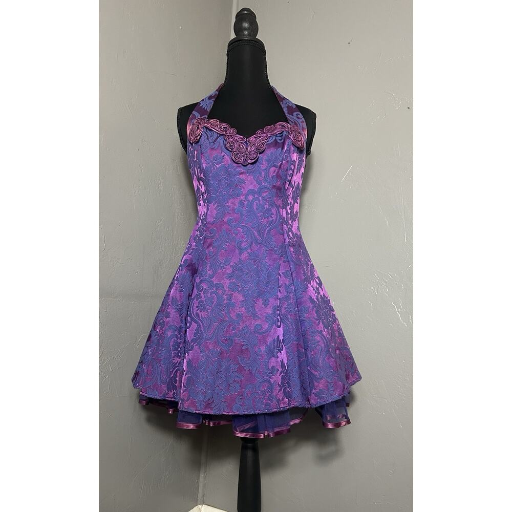 80’s-90’s Stepping Out‎ Mini Adorable Dress Metallic Purple Size 5 Homecoming